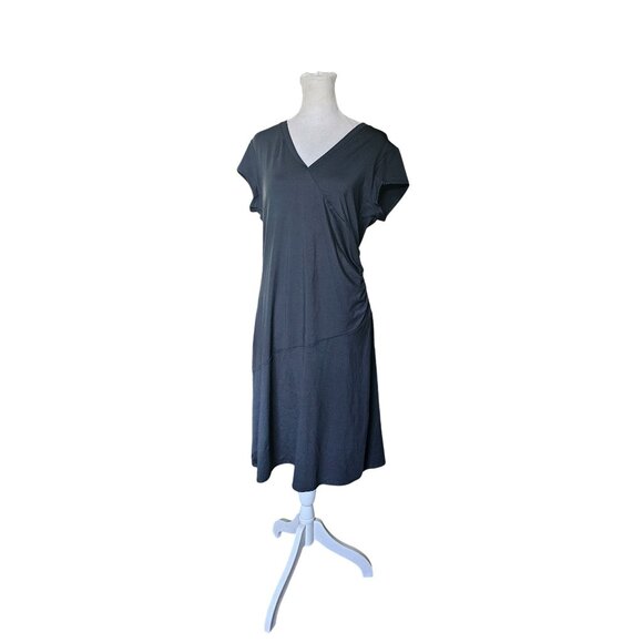Athleta Dresses & Skirts - Athleta Women's Black Dress Over Knee Roughing Detail size M